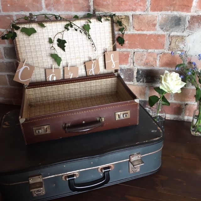 Vintage Suitcase stack - for cards