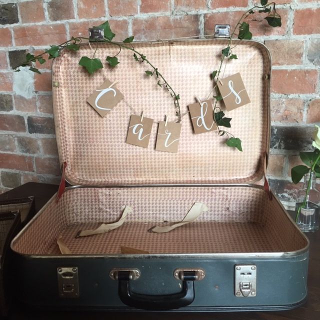 Vintage Suitcase stack - for cards